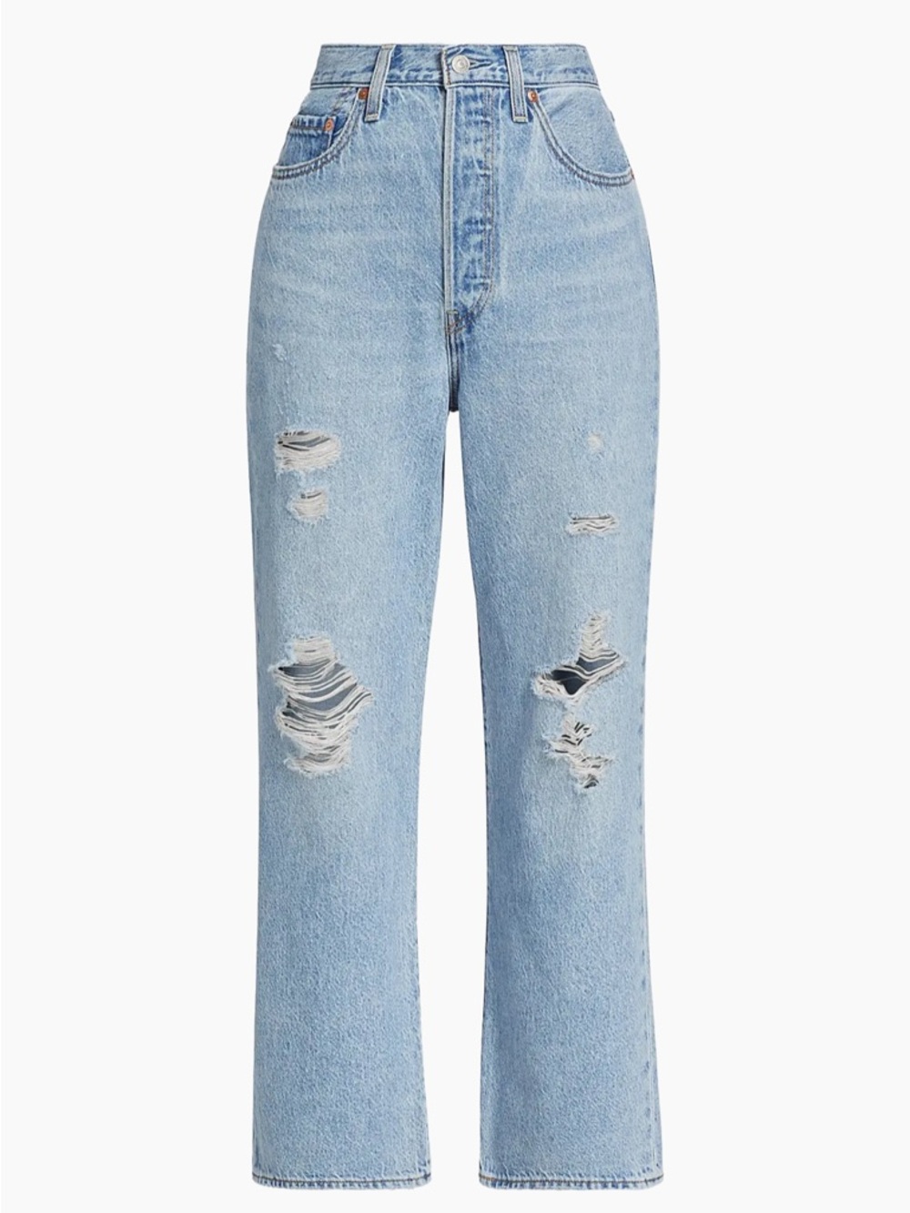 Levi’s ribcage distressed straight ankle 28 EUC 🩵